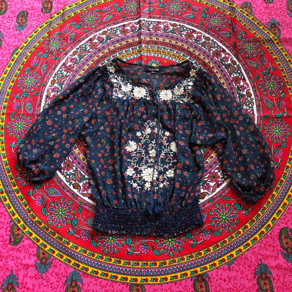 Forever 21 Embroidered Top